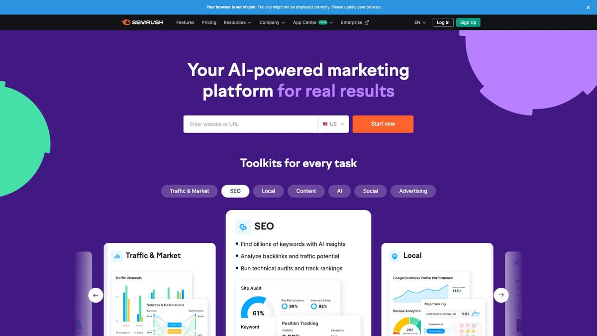 SEMrush interface