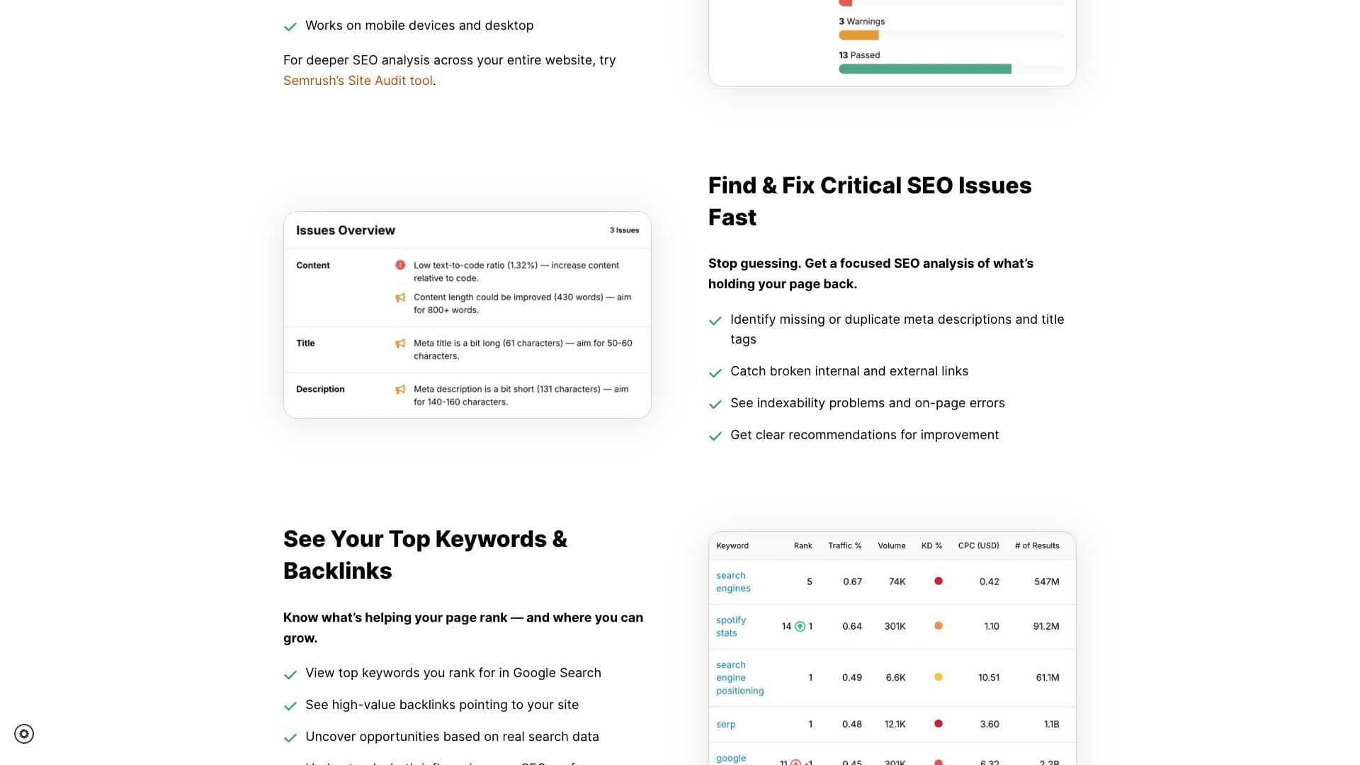 SEO Diagnostics
