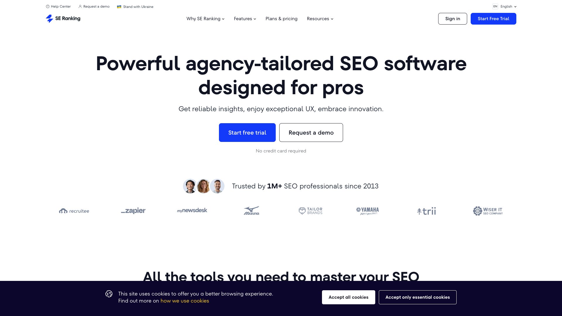 SE Ranking interface